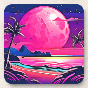 Porta-copo Arte de Paisagem Rosa