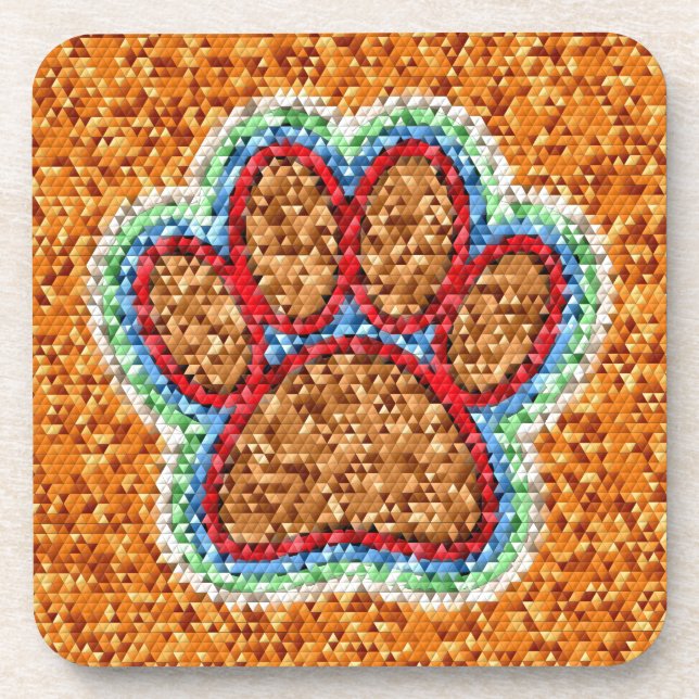 Porta-copo Arte de Pata de Cachorro Baixo (Frente)