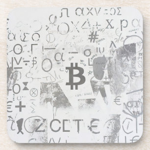 Porta-copo Arte de Rua Bitcoin (Pintura Branca Nº 3)