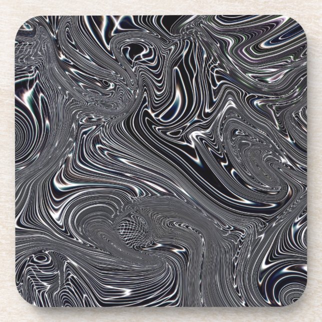 Porta-copo Arte digital Abstrato a preto e branco (Frente)