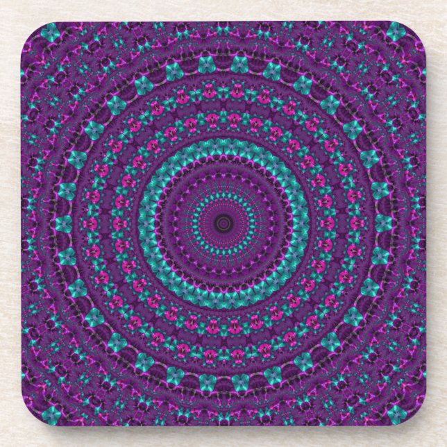Porta-copo Arte Digital Colorida, Tone de Jewel Mandala (Frente)