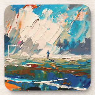 Porta-copo "Arte do Futebol" (Estilo 2) Pintura a Óleo 