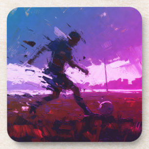 Porta-copo "Arte do Futebol" (Estilo 3) Pintura a Óleo 