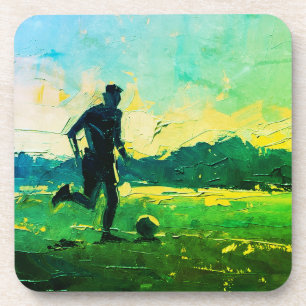 Porta-copo "Arte do Futebol" (Estilo 4) Pintura a Óleo 