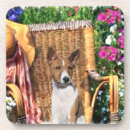 Porta-copo Arte do Jardim de Verão de Basenji