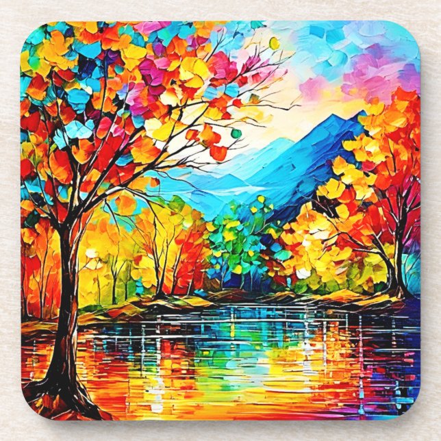 Porta-copo Arte do Lago Rainbow Autumn (Frente)