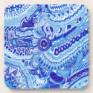 Porta-copo Arte do teste padrão do estilo de Ming dos azuis