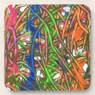 Porta-copo Arte em Mármore Rosa, Azul, Verde, Laranja