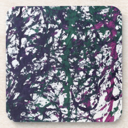 Porta-copo Arte em Mármore Roxo, Verde e Rosa