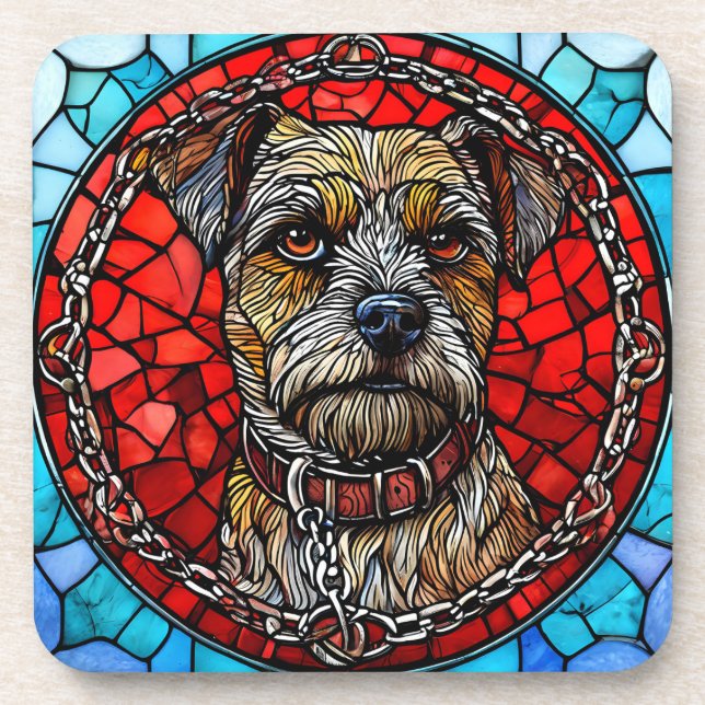Porta-copo Arte em Vidro Pintado de Cachorro (Frente)