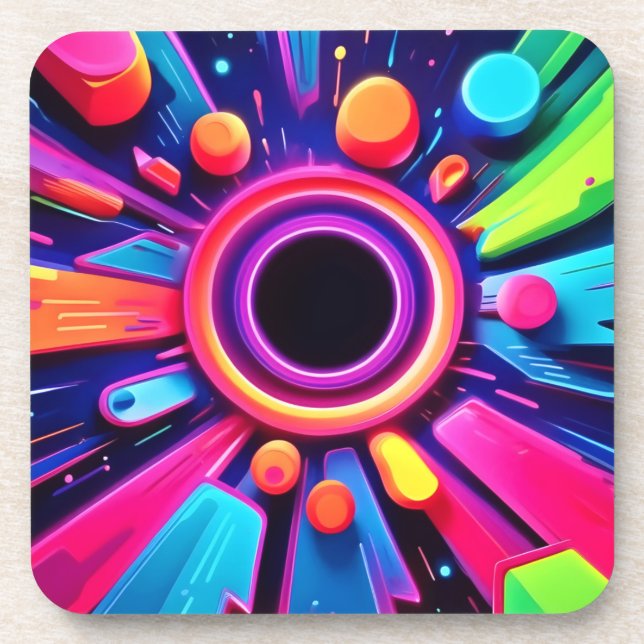 Porta-copo Arte Espacial Neon Vortex (Frente)