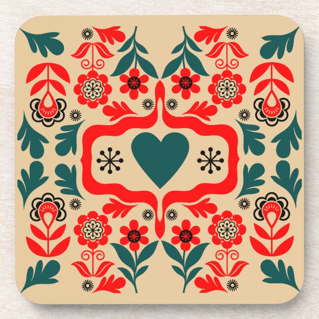 Porta-copo Arte Floral Abstrata Boho (Frente)