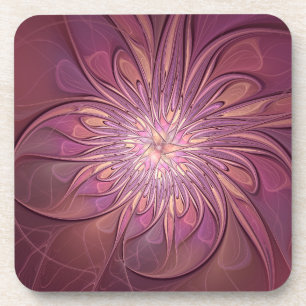 Porta-copo Arte floral fractal moderna abstrata cores de frut