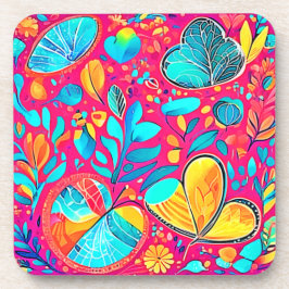 Porta-copo Arte Floral Vibrante