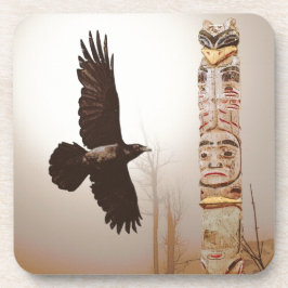 Porta-copo Arte Flying Raven & Totem-Pole Fantasy