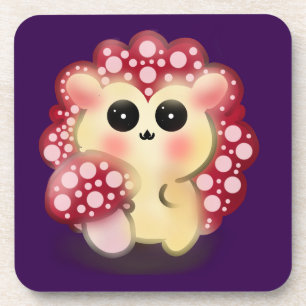 Porta-copo Arte Fofo de Cogumelo Vermelho Kawaiiouriço-cachei