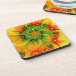 Porta-copo Arte Fractal Abstrato Colorida Psicodélica