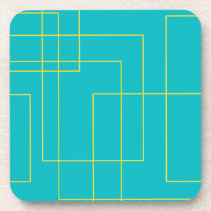 Porta-copo Arte gráfica azul moderna, simples, mínima urban