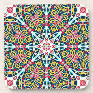 Porta-copo Arte Mandala de Roseta Ornamental Colorida