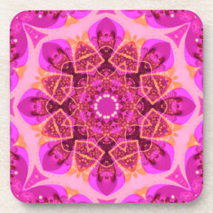 Porta-copo Arte Mandala Pink Girly Delight: Conjunto de Seis