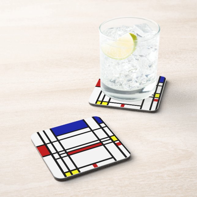 Porta-copo Arte moderna de Mondrian (Lado Direito)