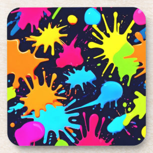 Porta-copo Arte Neon Splatter: Expressionismo vibrante por Ab