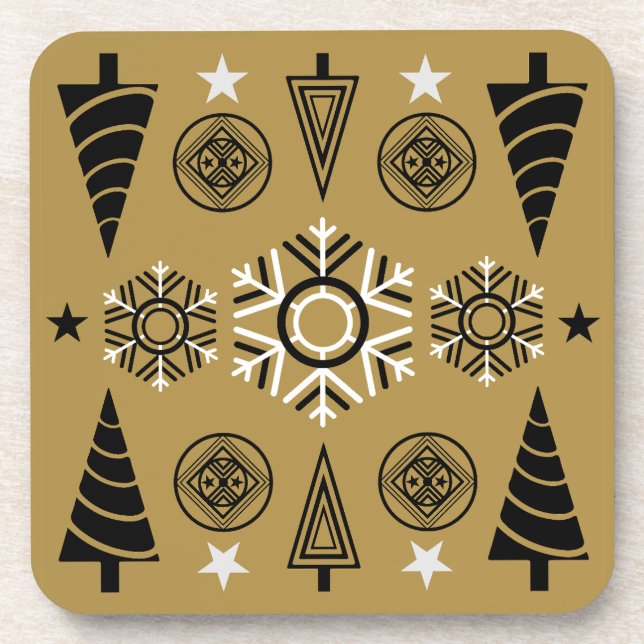 Porta-copo Arte Nouveau Decoração de Natal (Frente)