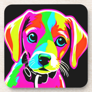 Porta-copo Arte Pop Neon Cachorrinho