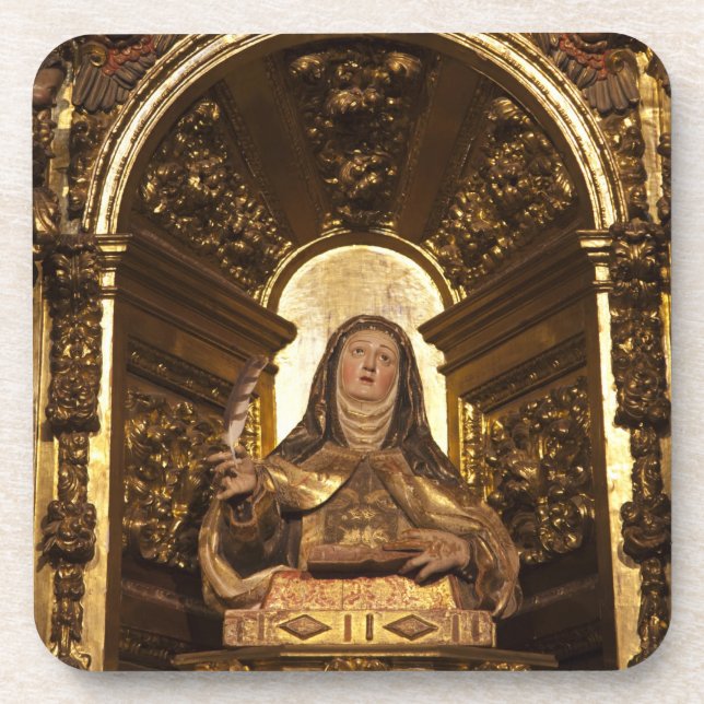 Porta-copo Arte religiosa representando Santa Teresa (Frente)