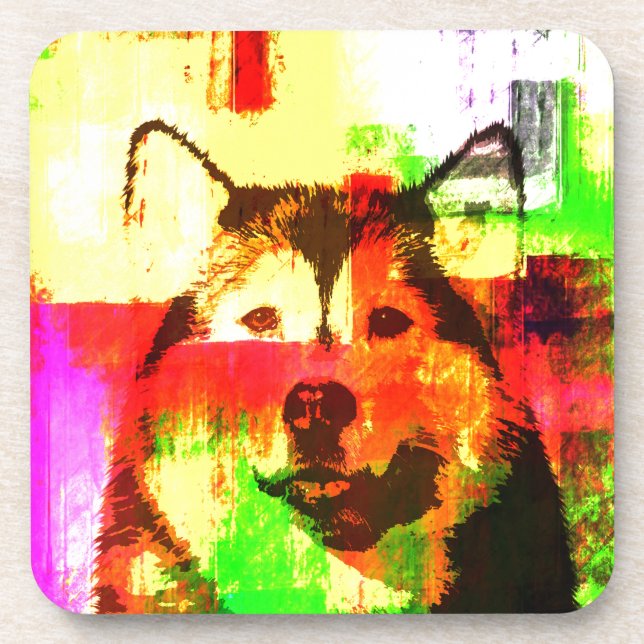 Porta-copo Arte Siberian Husky Dog (Frente)