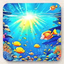 Porta-copo Arte Sunlit Reef Life Glow