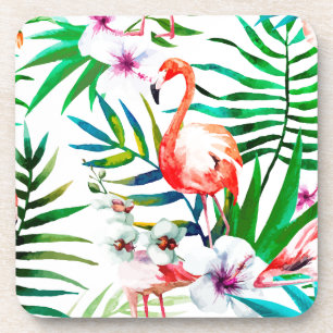 Porta-copo Arte tropical do flamingo