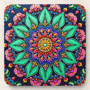 Porta-copo Arte Vibrante de Mandala Floral