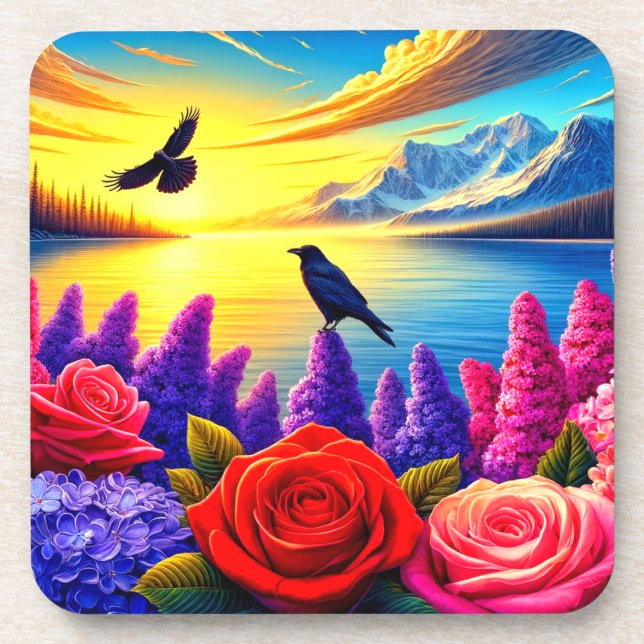 Porta-copo Artsy Crow (Frente)