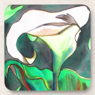 Porta-copo Arum Lily — pintura original de aquarela