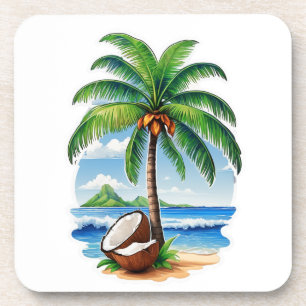 Porta-copo Árvore de Coco Ilha Tropical