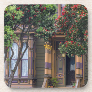 Porta-copo Árvore de Eucalipto de Flores Vermelhas emoldura E