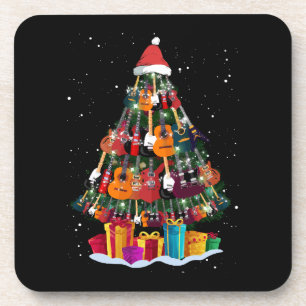 Porta-copo Árvore de Natal de Guitarra Divertida
