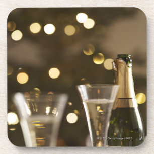 Porta-copo árvore de Natal, luzes de Natal, champaigne