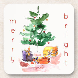 Porta-copo Árvore de Natal Moderno e feliz Brilhante