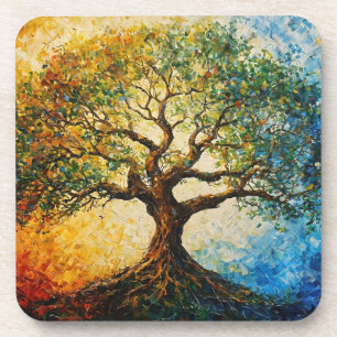 Porta-copo Árvore do Conhecimento - Pintura a óleo