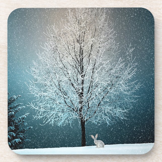 Porta-copo Árvore gelada à noite (Frente)
