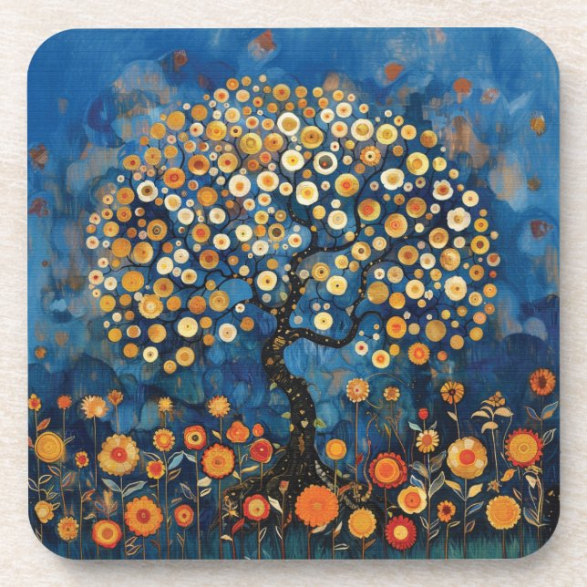 Porta-copo Árvore Klimt da Vida (Frente)