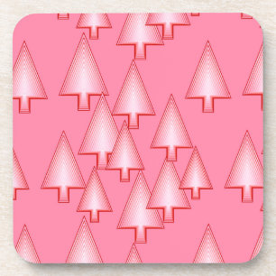 Porta-copo Árvores de Natal metálicas modernas - rosa coral