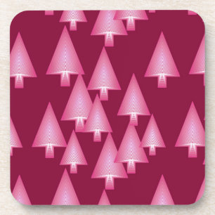 Porta-copo Árvores de Natal metálicas modernas - rosa e vinho