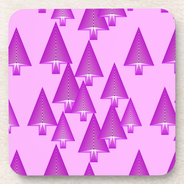 Porta-copo Árvores de Natal metálicas modernas - violeta (Frente)