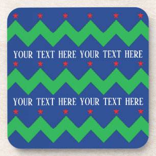 Porta-copo Árvores Verdes e Estrelas Vermelhas das Portas cop