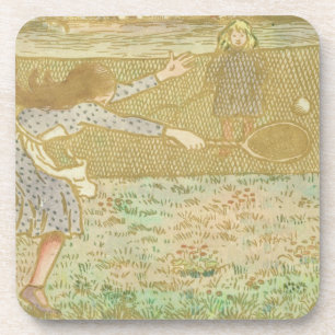 Porta-copo As meninas de Camille Pissarro   que jogam o