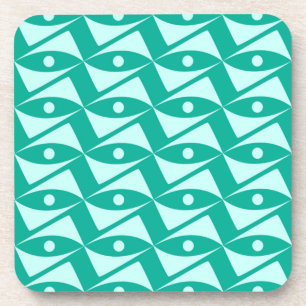 Porta-copo Asas de delta do meio século - turquesa & aqua