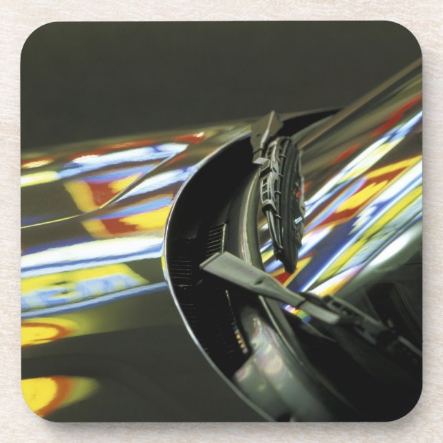 Porta-copo Ásia, Malásia, Melaka. Reflexões neon no carro (Frente)